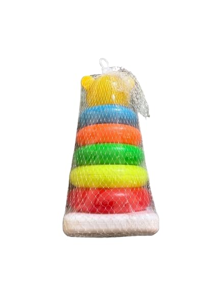 Junior Ring Stacking – Vibrant & Educational Activity for Kids – Develops Motor & Reasoning Skills – Fun & Safe Baby (Multi-Tone, 5 Rings)