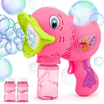 Toyz Bubble Gun for Kids | Duck Bubble Blowing Toy with Bubble Solution | Bubble Shooter Duck Design Easy-to-Use for Boys and Girls - Pink