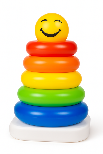 Junior Ring Stacking – Vibrant & Educational Activity for Kids – Develops Motor & Reasoning Skills – Fun & Safe Baby (Multi-Tone, 5 Rings)