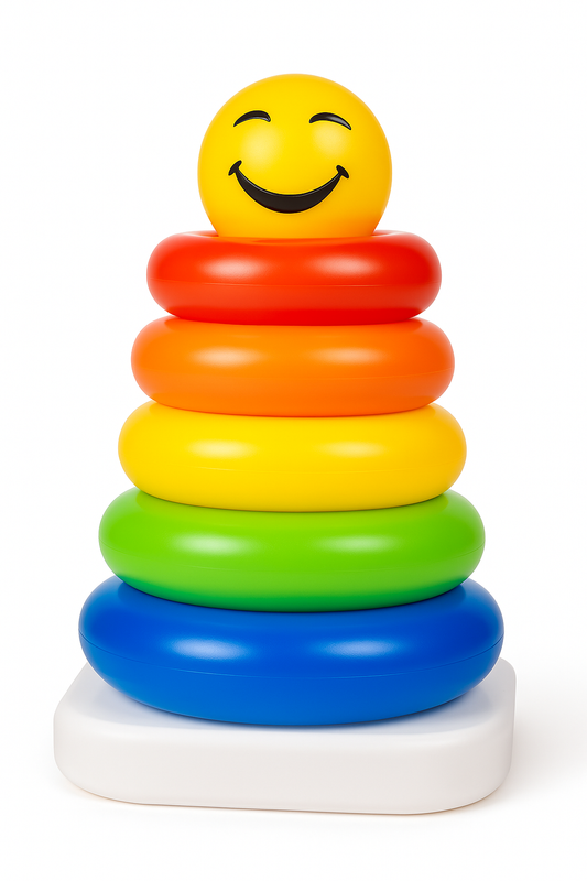Junior Ring Stacking – Vibrant & Educational Activity for Kids – Develops Motor & Reasoning Skills – Fun & Safe Baby (Multi-Tone, 5 Rings)
