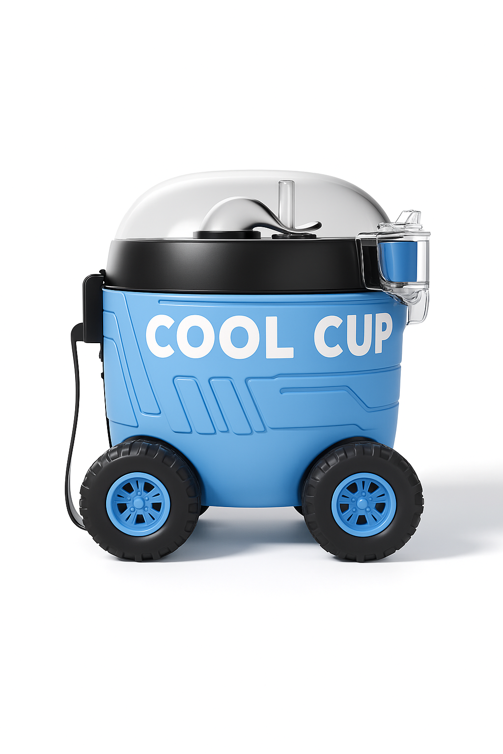 Leakproof Large Capacity Cool Car Sports Water Bottle Cute Cartoon Design, BPA-Free for Outdoor Activities with Straw and Adjustable Strap