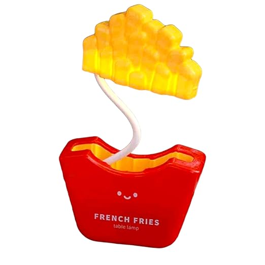 French Fries Table Lamp Kids Lamp Ornament Creative Dimmable Rechargeable Desk with Pencil Sharpener (01 Pc.) Multicolour