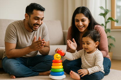 Junior Ring Stacking – Vibrant & Educational Activity for Kids – Develops Motor & Reasoning Skills – Fun & Safe Baby (Multi-Tone, 5 Rings)