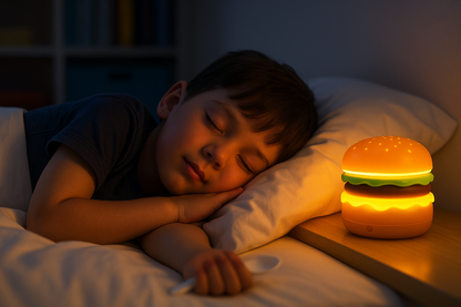 Kids' Playful Multifunctional Table Lamp, Sharper ! Red, Plastic, Burger Shaped, 1pcs