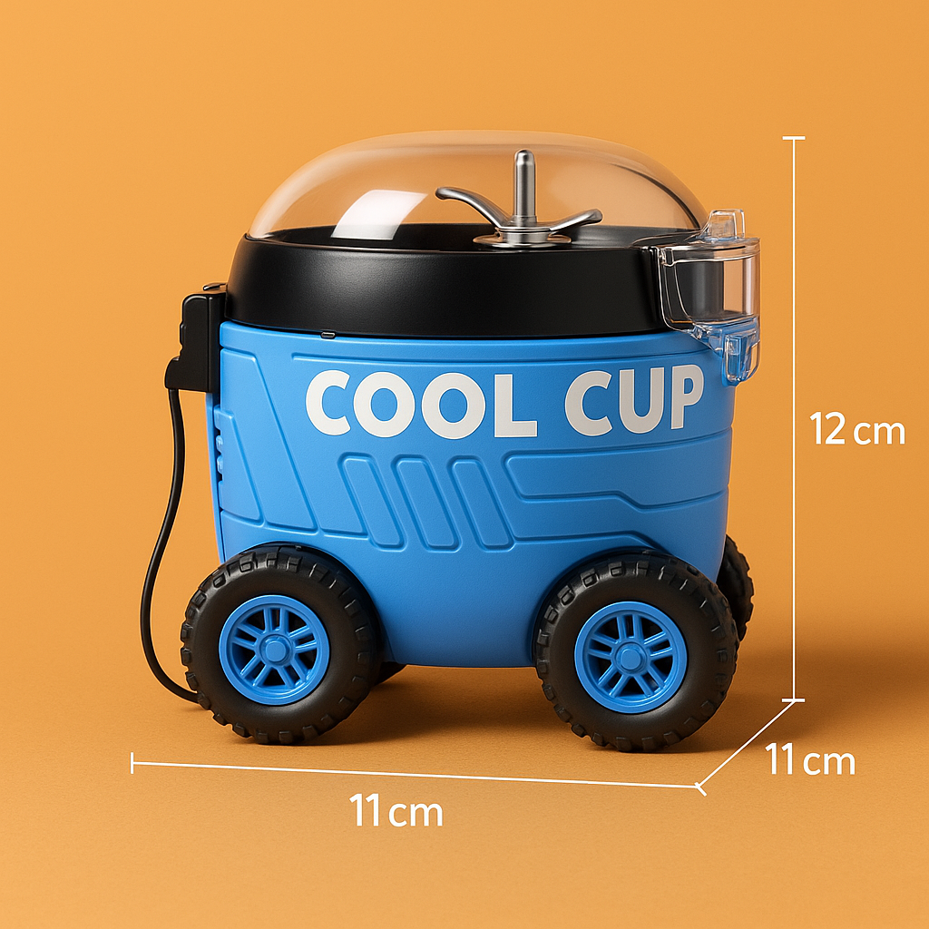 Leakproof Large Capacity Cool Car Sports Water Bottle Cute Cartoon Design, BPA-Free for Outdoor Activities with Straw and Adjustable Strap