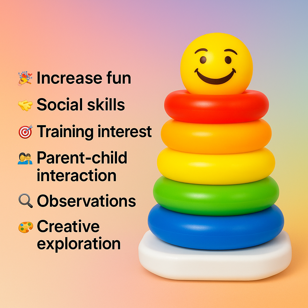 Junior Ring Stacking – Vibrant & Educational Activity for Kids – Develops Motor & Reasoning Skills – Fun & Safe Baby (Multi-Tone, 5 Rings)