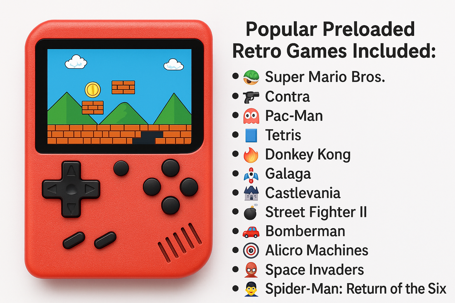 400 in 1 Handheld Mini Retro Game Box Game Stick,Plug & Play - 400 Preloaded Games