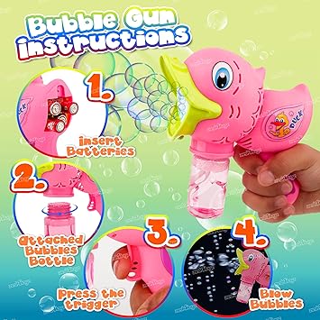 Toyz Bubble Gun for Kids | Duck Bubble Blowing Toy with Bubble Solution | Bubble Shooter Duck Design Easy-to-Use for Boys and Girls - Pink