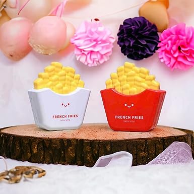 French Fries Table Lamp Kids Lamp Ornament Creative Dimmable Rechargeable Desk with Pencil Sharpener (01 Pc.) Multicolour