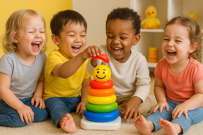 Junior Ring Stacking – Vibrant & Educational Activity for Kids – Develops Motor & Reasoning Skills – Fun & Safe Baby (Multi-Tone, 5 Rings)