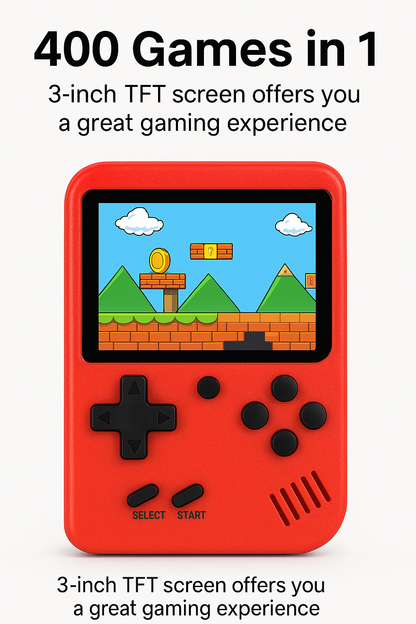 400 in 1 Handheld Mini Retro Game Box Game Stick,Plug & Play - 400 Preloaded Games