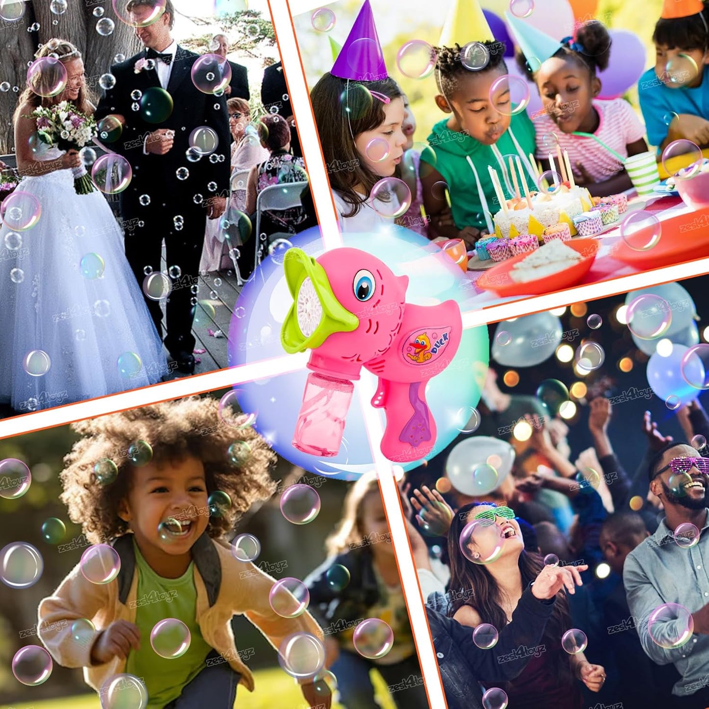 Toyz Bubble Gun for Kids | Duck Bubble Blowing Toy with Bubble Solution | Bubble Shooter Duck Design Easy-to-Use for Boys and Girls - Pink