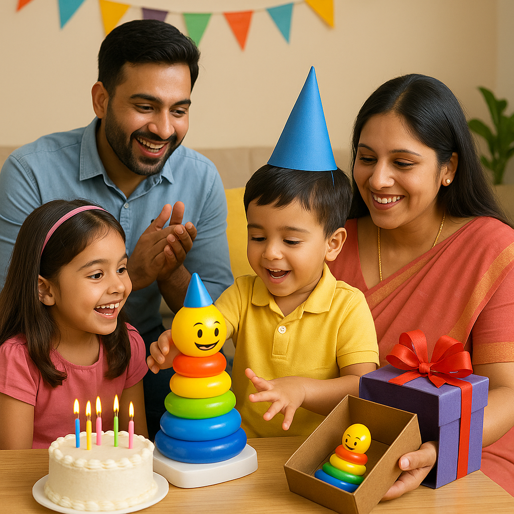 Junior Ring Stacking – Vibrant & Educational Activity for Kids – Develops Motor & Reasoning Skills – Fun & Safe Baby (Multi-Tone, 5 Rings)