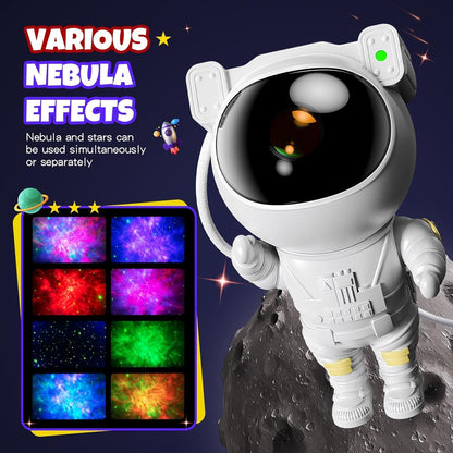 Astronaut Galaxy Projector – LED Night Light with Remote, 360° Timer Night Lamp
