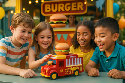 🚚 Interactive Fast Food Truck Toy – 1:36 Scale Pull-Back Die-Cast